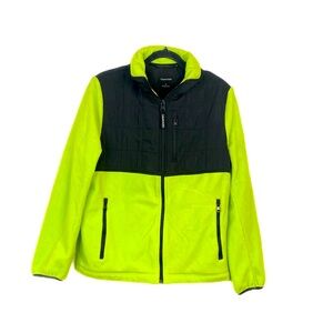 Calvin Klein Women’s Neon Green Fleece Zip Up Jacket Size M NWOT